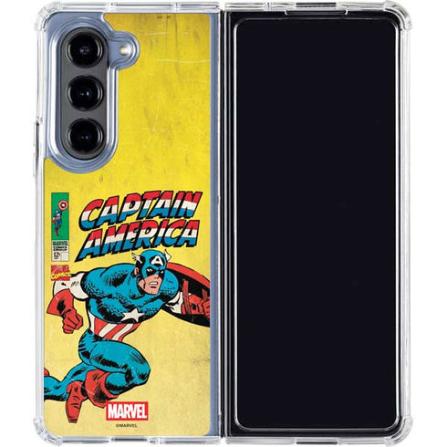 Marvel Classic Comics Captain America Galaxy Z Fold5 5G Clear Case